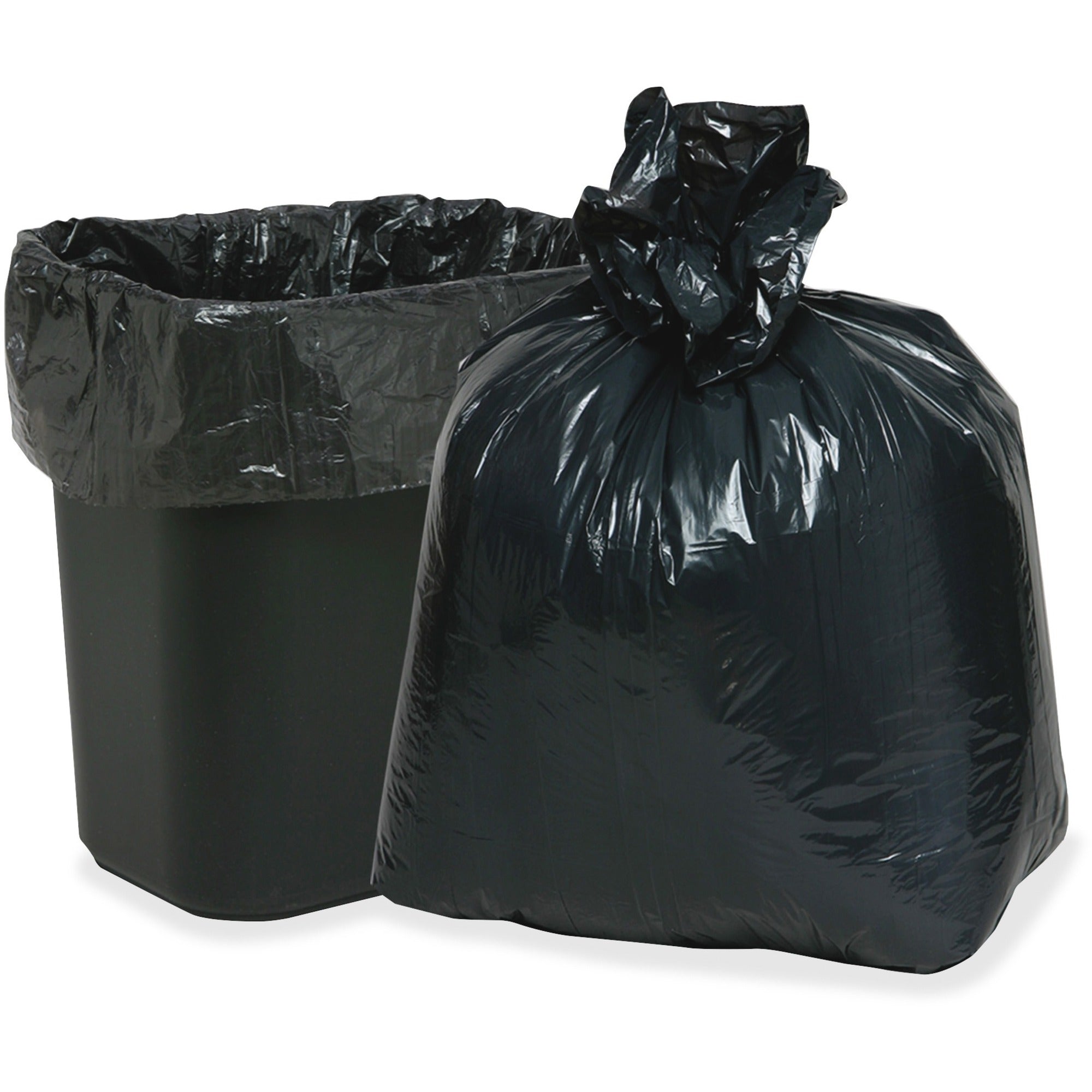 10 gal Capacity - 24" Length x 23" Width x 0.60 mil (15 Micron) Thickness - Low Density - Black, Brown - Can - 500 / Carton