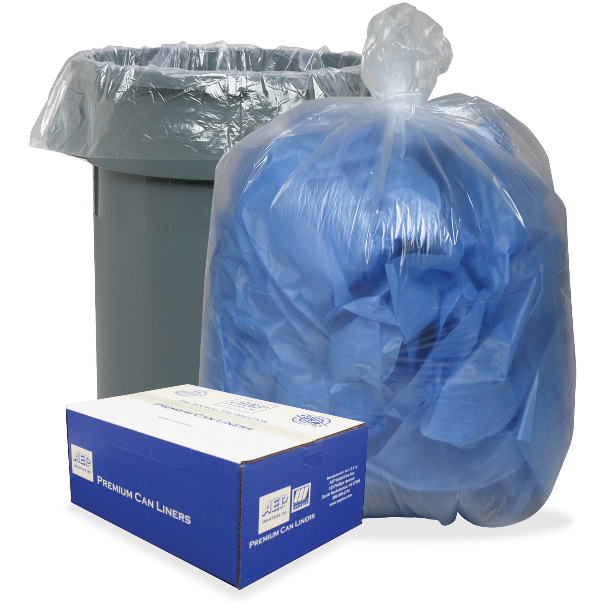 60 gal Capacity - 58" Length x 38" Width x 0.80 mil (20 Micron) Thickness - Low Density - Clear, Translucent - Can - Recycled - 100 / Carton