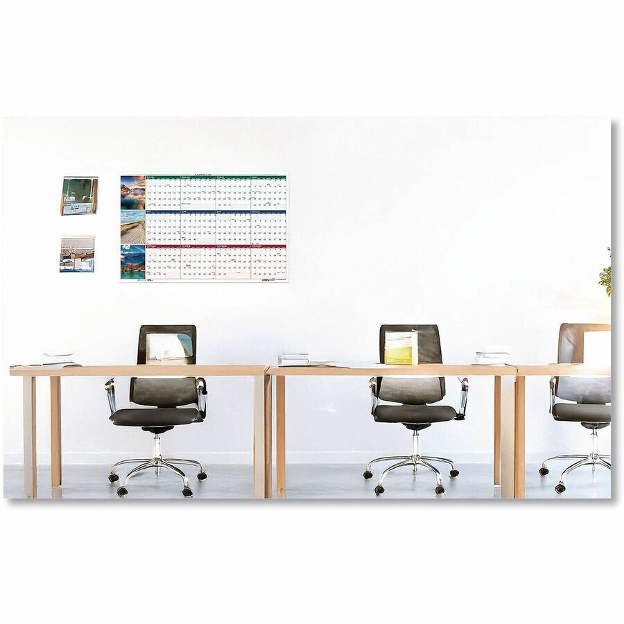 Julian Dates - Daily, Monthly - 12 Month - January 2026 to December 2026 - 2" x 1.38" , 1" x 1" Block - Paper - 24" Height x 18" Width - Laminated, Double-sided, Write on/Wipe off, Reversible, Erasable - 1 Each