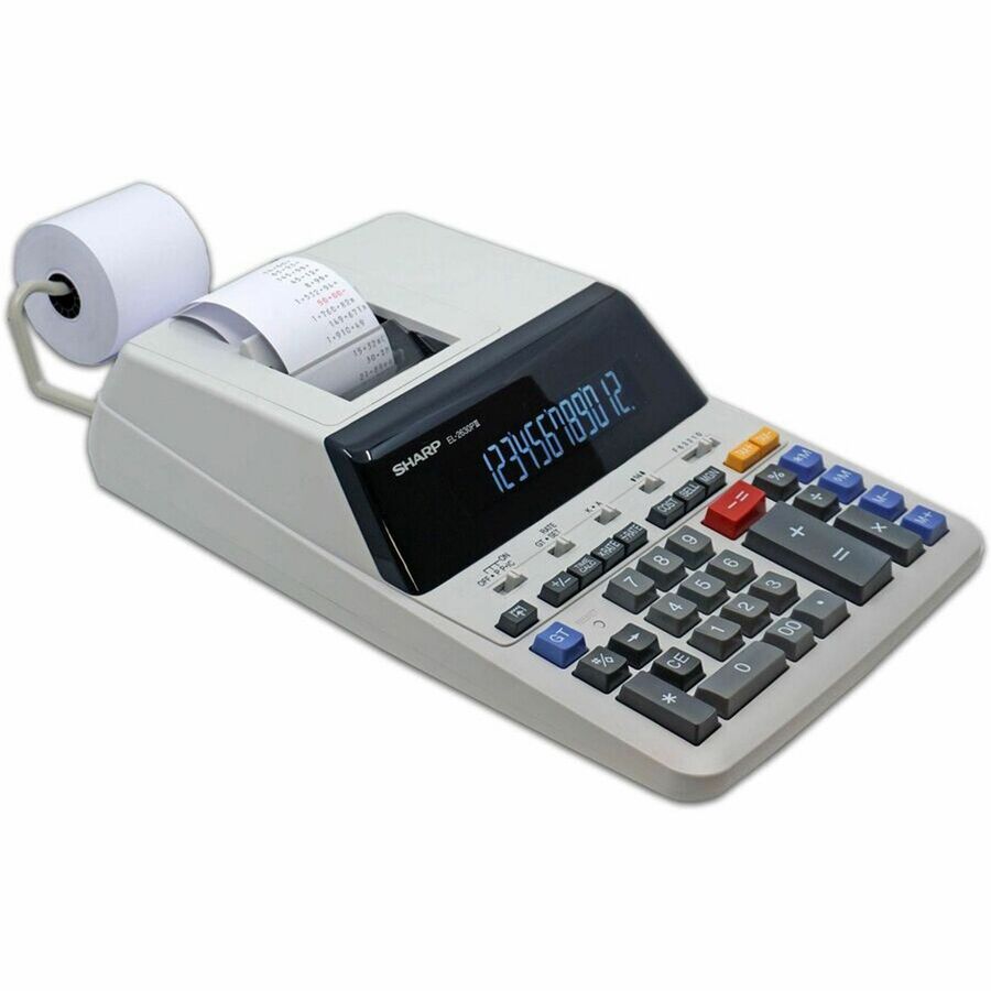 Independent Memory, Sign Change, Backspace Key, Double Zero, Fixed Decimal - AC Supply Powered - 3.1" Height x 9" Width x 13.2" Depth - Off White - 1 Each