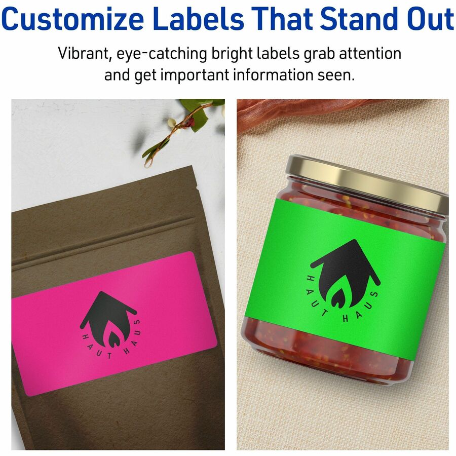 Avery&reg; 2"x 4" Neon Shipping Labels with Sure Feed, 500 Labels (5956)