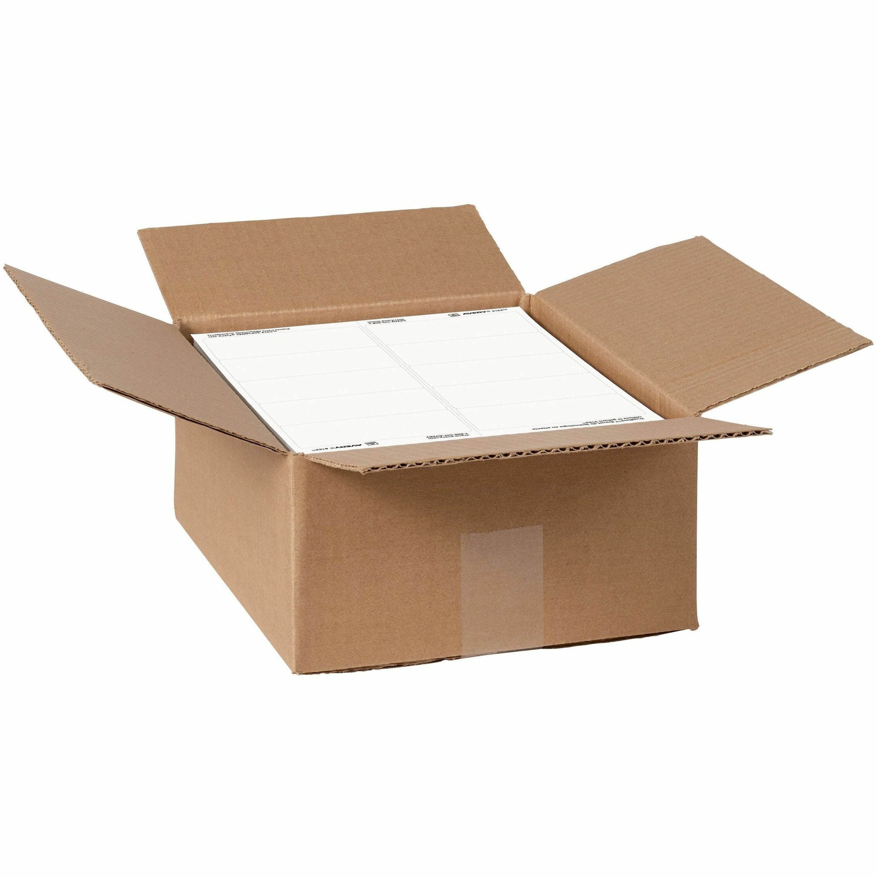 2" Width x 4" Length - Permanent Adhesive - Rectangle - Laser - Matte White - Matte - Paper - Permanent Adhesive, Jam Resistant, Smudge Resistant, Customizable, Stick & Stay - 10 / Sheet - 10 Total Sheets - 5000 Total Label(s) - 500 / Carton