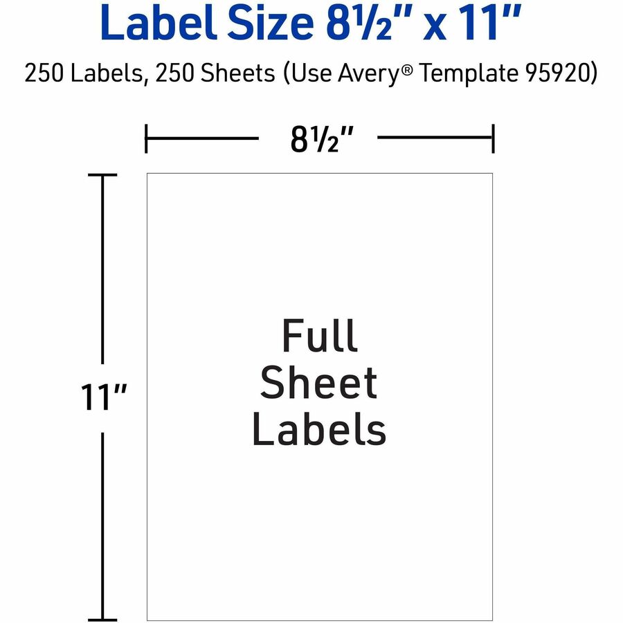 Avery&reg; Shipping Address Labels, 250 Labels, Full Sheet Labels, Permanent (95920)
