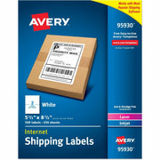 Avery Address Labels, 5 1/2" x 8 1/2", Half Sheet, Rectangle, Matte White, Permanent Adhesive, Laser/Inkjet Compatible, 2 Labels/Sheet, 250 Sheets, 500 Labels, 250/Box