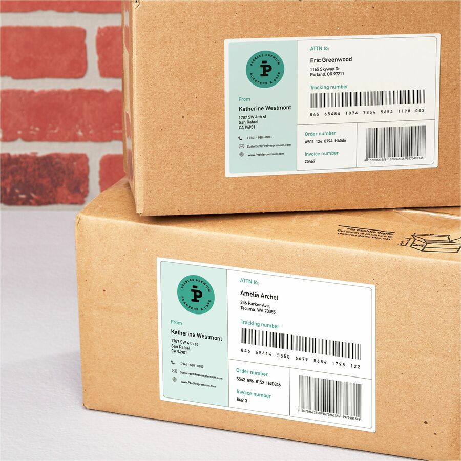 Avery Address Labels, 5 1/2" x 8 1/2", Half Sheet, Rectangle, Matte White, Permanent Adhesive, Laser/Inkjet Compatible, 2 Labels/Sheet, 250 Sheets, 500 Labels, 250/Box