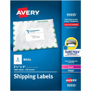 3 1/2" Width x 5" Length - Permanent Adhesive - Rectangle - Inkjet, Laser - Matte White - Matte - Paper - Permanent Adhesive, Jam Resistant, Smudge Resistant, Customizable - 4 / Sheet - 4 Total Sheets - 1000 Total Label(s) - 250 / Box