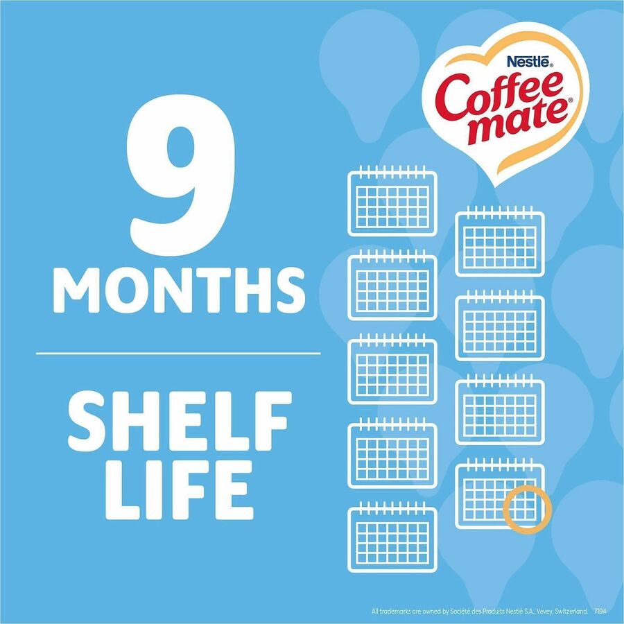 Coffee mate French Vanilla Nondairy Liquid Creamer Singles - Natural & Artificial French Vanilla Flavor - 0.38 fl oz (11 mL) - 200 Serving - 50/Box - 4 / Carton