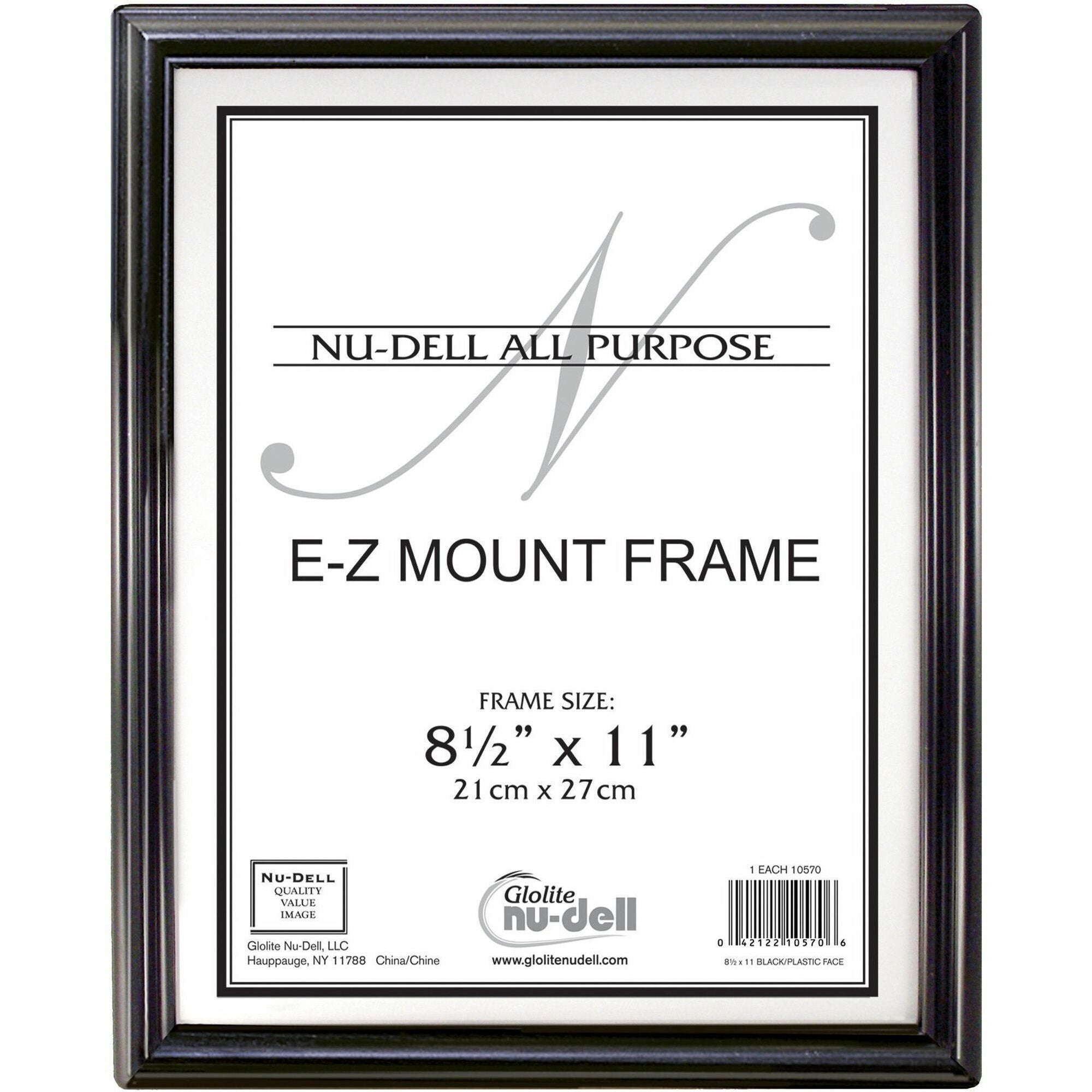 8.50" x 11" Frame Size - Rectangle - Horizontal, Vertical - Break Resistant - Plastic - Black, Silver - 1 Each