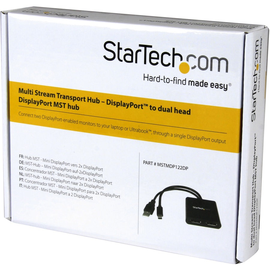 StarTech.com Mini DisplayPort to DisplayPort Multi-Monitor Splitter - 2-Port MST Hub