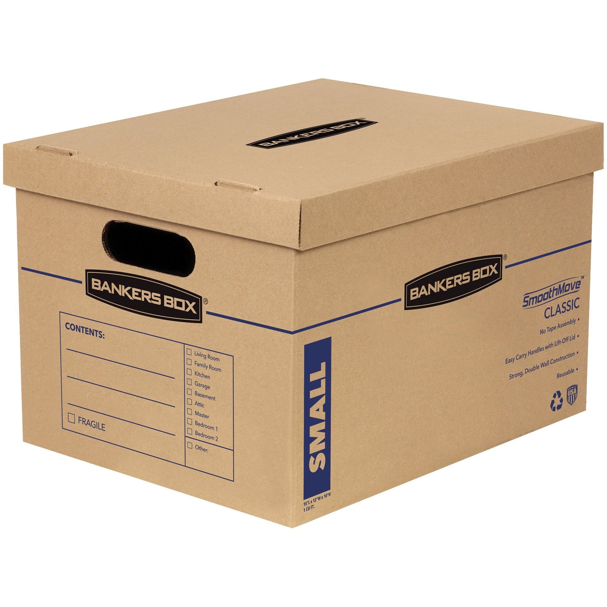 Internal Dimensions: 12" Width x 15" Depth x 10" Height - External Dimensions: 12.5" Width x 16.3" Depth x 10.5" Height - Lift-off Closure - Corrugated Cardboard - Kraft - Recycled - 20 / Carton