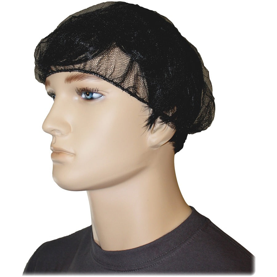 Genuine Joe Black Nylon Hair Net - Recommended for: Food Handling, Food Processing - Large - 21" Stretched Diameter - Contaminant Protection - Nylon - Black - Comfortable, Lightweight, Durable, Tear Resistant - 1 Pack