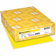 Letter - 8 1/2" x 11" - 50 lb Basis Weight - Smooth - Printable, Lignin-free, Acid-free - Bright Yellow - 1 Pack