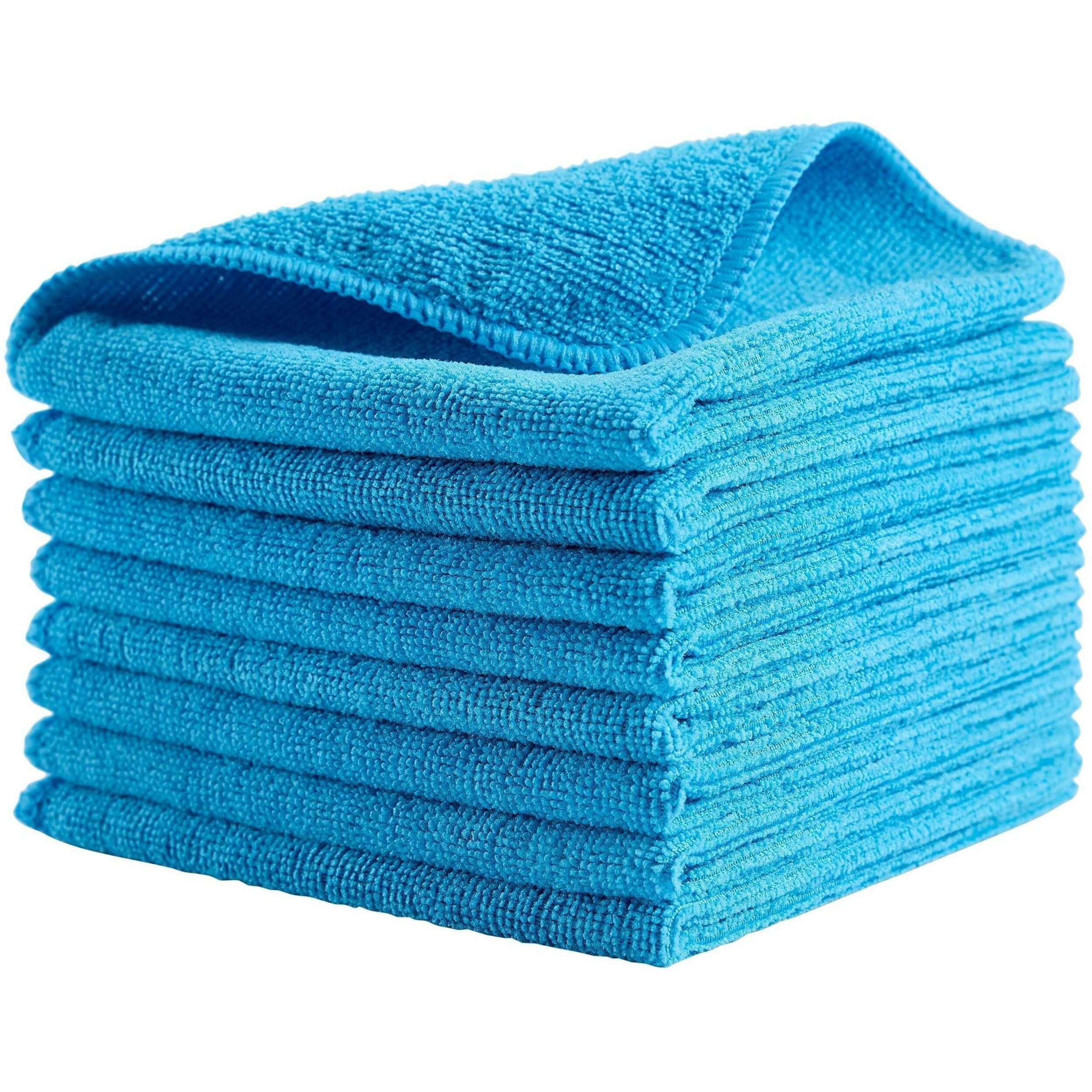 For Commercial - Cloth - 12" Length x 12" Width - Reusable, Durable, Bleach-safe, Launderable, Chemical Resistant - Blue - 24 / Pack