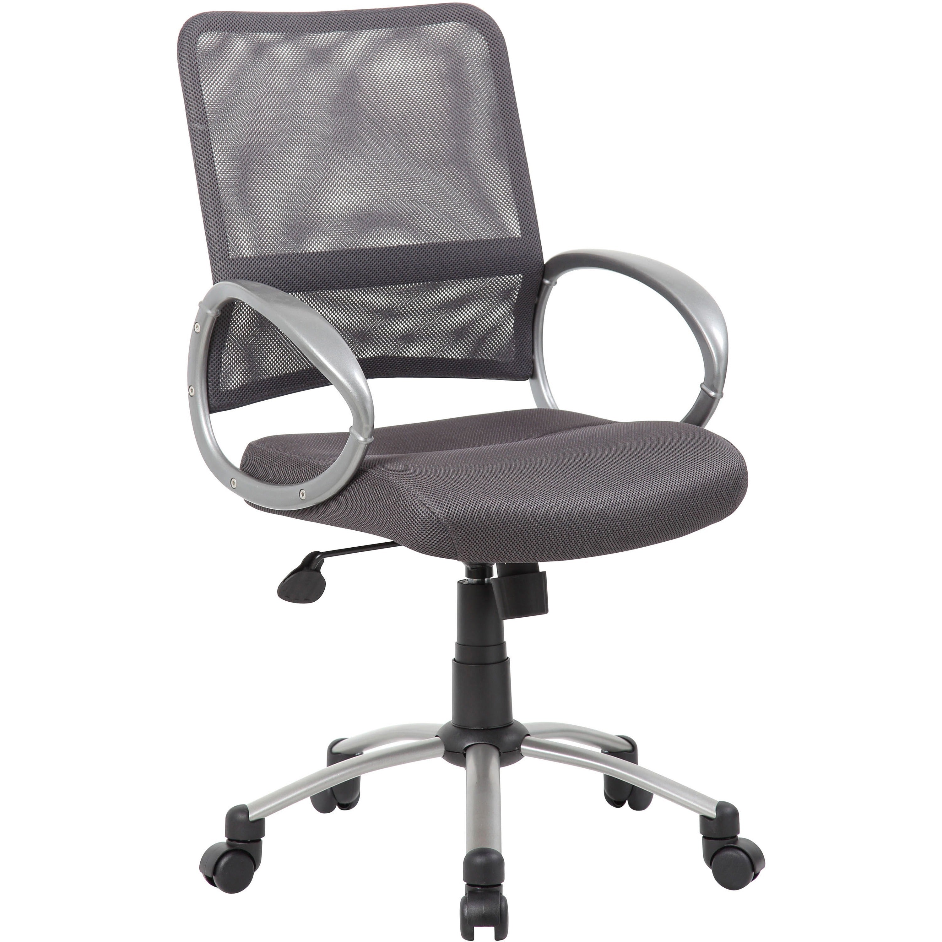 Boss Mesh Back Chair - Charcoal Gray Seat Color - Mesh Seat Material - Chrome, Black Frame Color - Pewter Frame Material - 5-star Base - Charcoal Gray - 1 Each