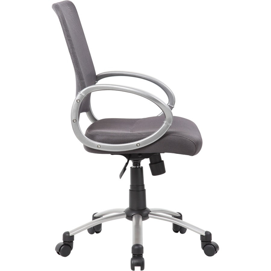 Boss Mesh Back Chair - Charcoal Gray Seat Color - Mesh Seat Material - Chrome, Black Frame Color - Pewter Frame Material - 5-star Base - Charcoal Gray - 1 Each