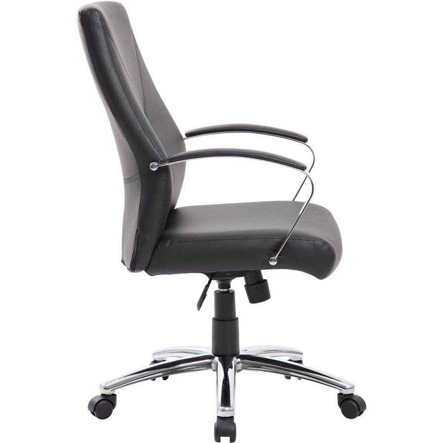 Boss Leatherplus Executive Chair with Chrome Accent