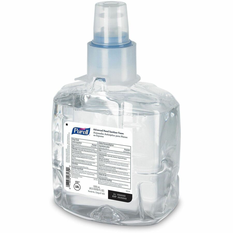 PURELL&reg; Hand Sanitizer Foam Refill - Clean Scent - 1.27 quart - Kill Germs - Hand, Skin - Clear - Chemical-free - 2 / Carton