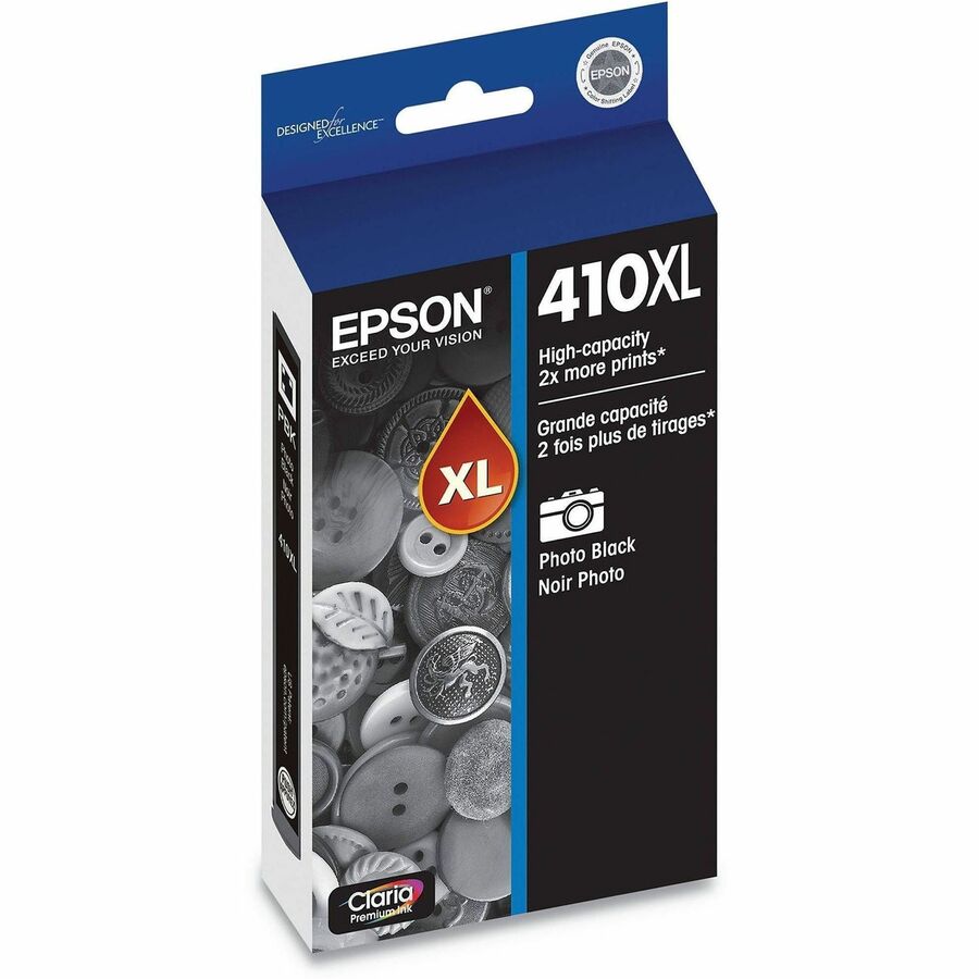 Epson Claria Premium 410XL Original High Yield Inkjet Ink Cartridge - Photo Black - 1 Pack