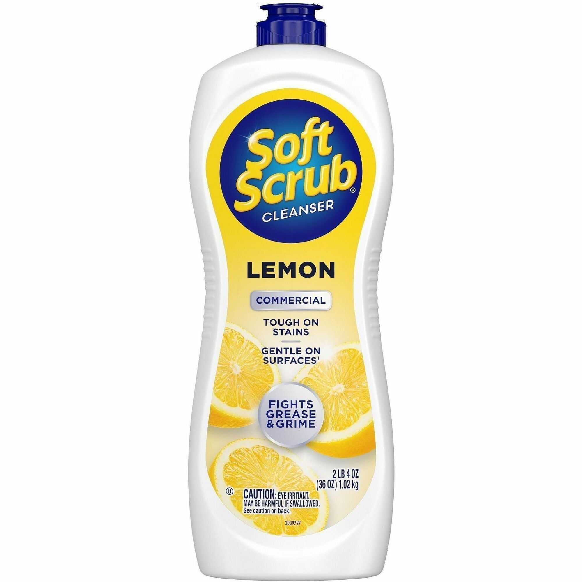 Soft Scrub All Purpose Cleanser, Lemon Scent, Non-scratching, Residue-free, 36 fl oz Bottles, 6/Carton