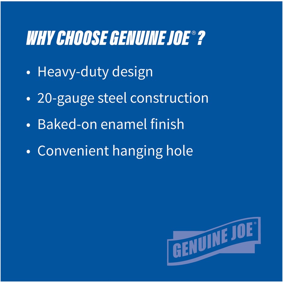 Genuine Joe Heavy-Duty Metal Dustpan, 12" Wide, Steel, Black, 1 Each