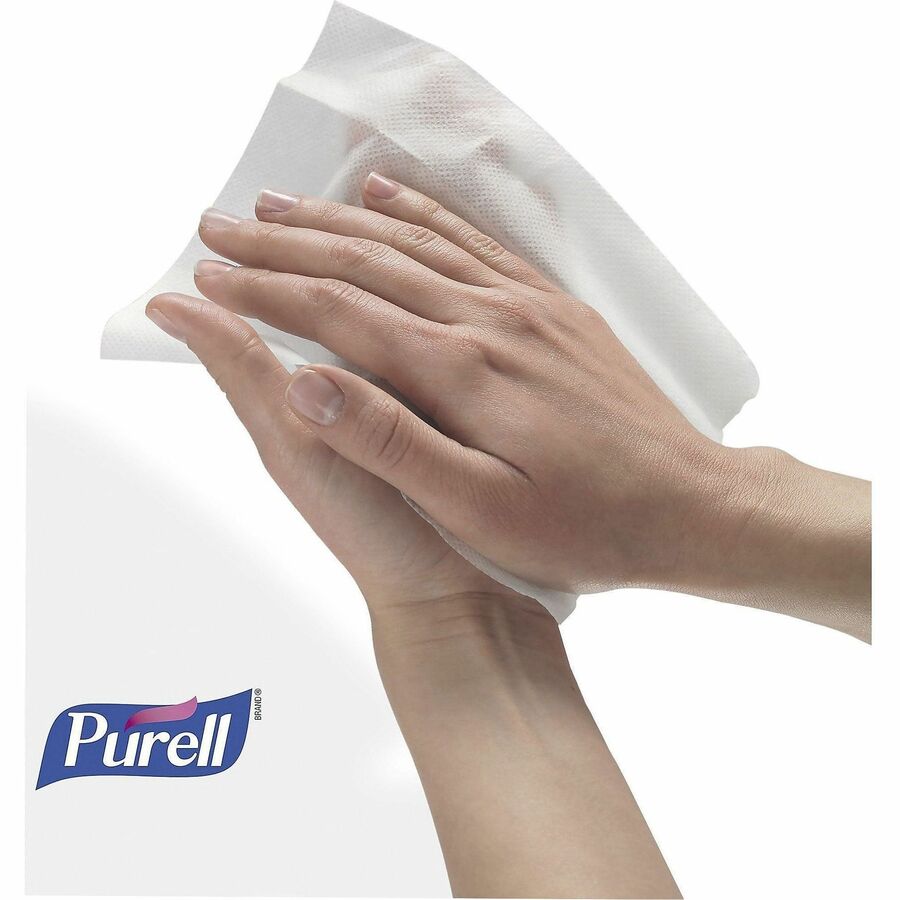 PURELL&reg; On-the-go Sanitizing Hand Wipes - 5" Width x 7" Length - Clear - 100/Box - 10 / Carton