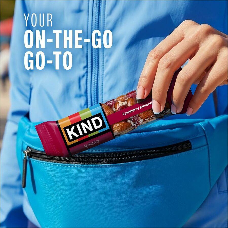 Cholesterol-free, Non-GMO, Individually Wrapped, Gluten-free, Trans Fat Free, Low Glycemic, Low Sodium - Cranberry Almond - 1.40 oz - 12 / Box