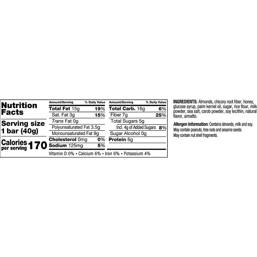Cholesterol-free, Non-GMO, Gluten-free, Individually Wrapped, Trans Fat Free, Low Glycemic, Low Sodium - Caramel Almond and Sea Salt - 1.40 oz - 12 / Box