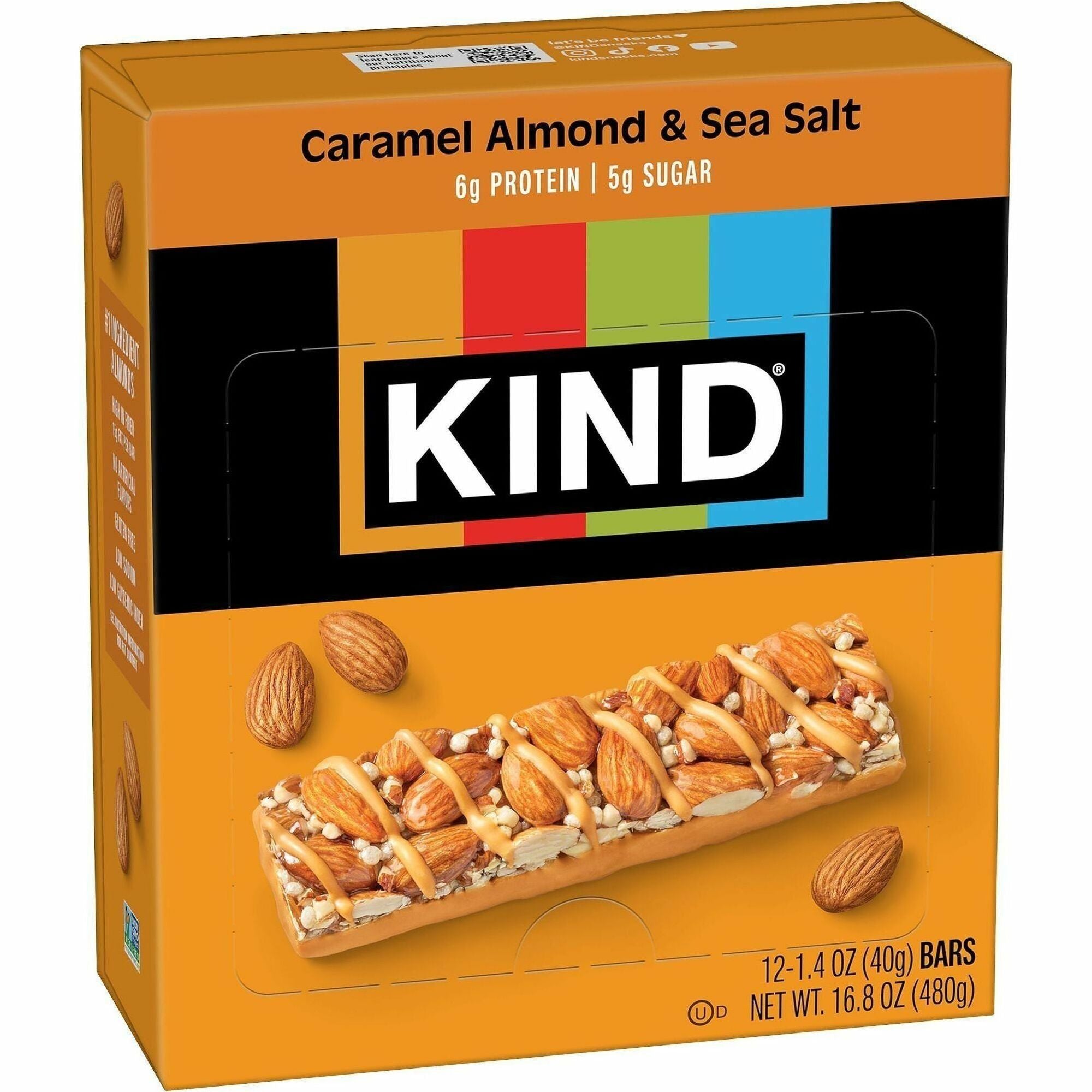 Cholesterol-free, Non-GMO, Gluten-free, Individually Wrapped, Trans Fat Free, Low Glycemic, Low Sodium - Caramel Almond and Sea Salt - 1.40 oz - 12 / Box