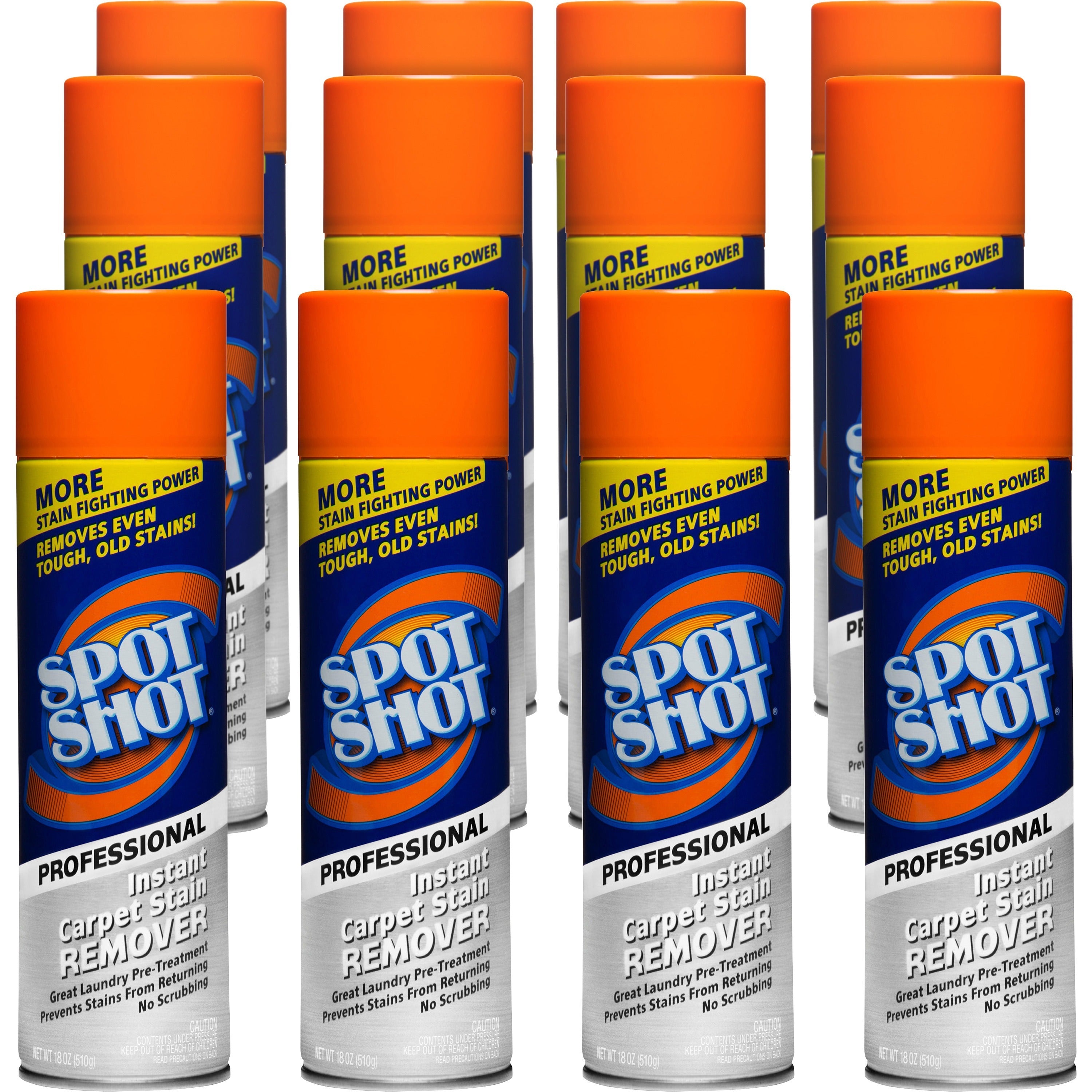 Spot Shot Professional Instant Carpet Stain Remover, 18 fl oz Spray, 12/Carton