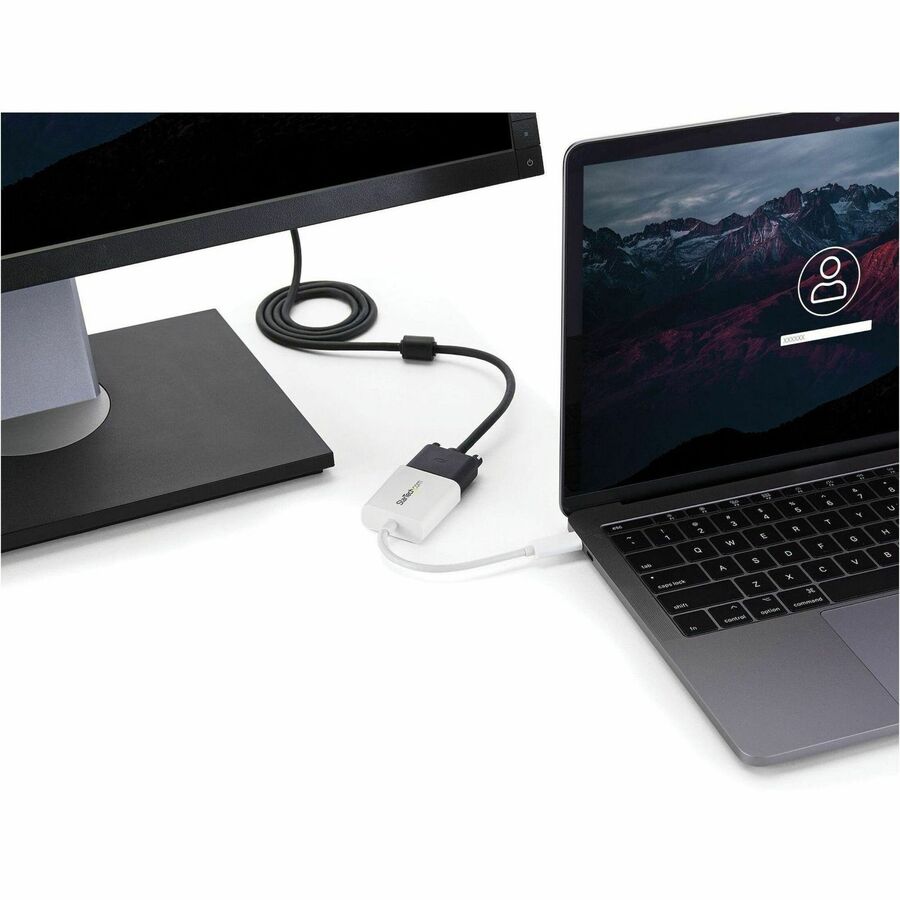 StarTech.com USB-C to VGA adapter - USB Type-C to VGA Video Converter - White