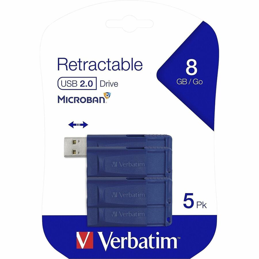 8 GB - USB 2.0 Type A - Blue - 5 Year Warranty - 1 Pack - TAA Compliant