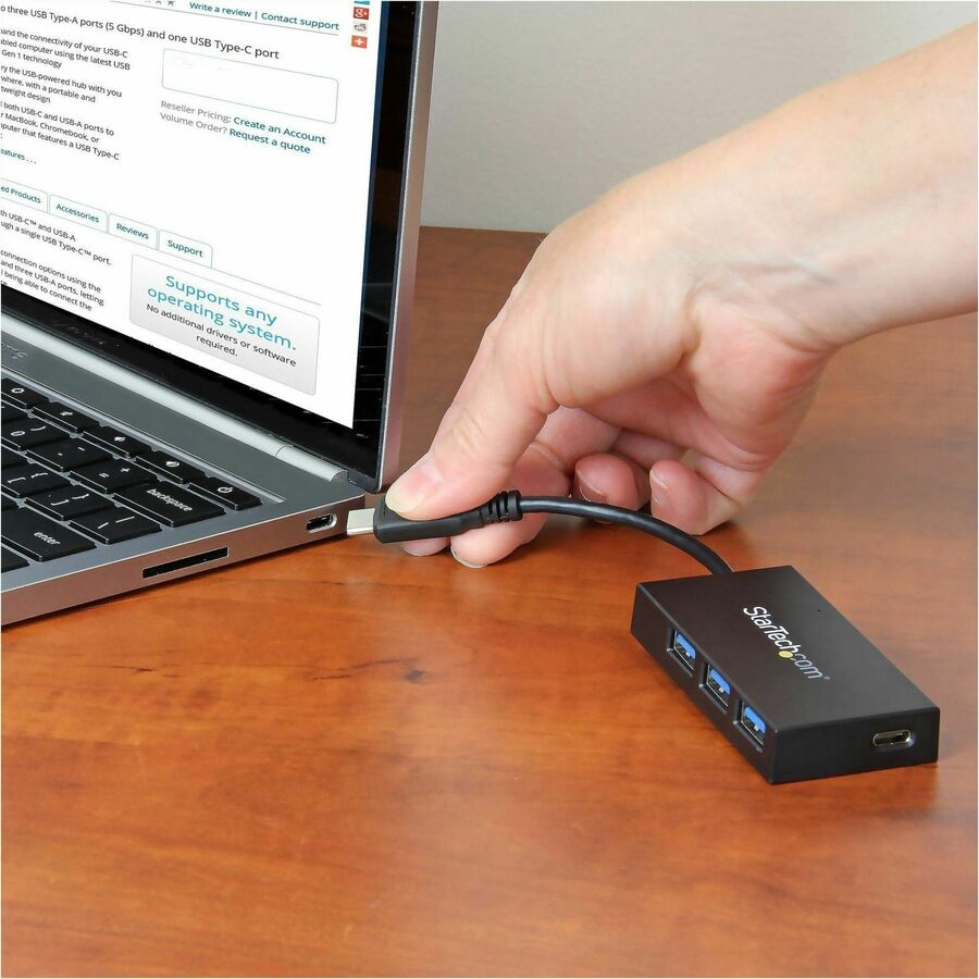 StarTech.com 4-Port USB 3.0 Hub - USB-C to 1x USB-C and 3x USB-A