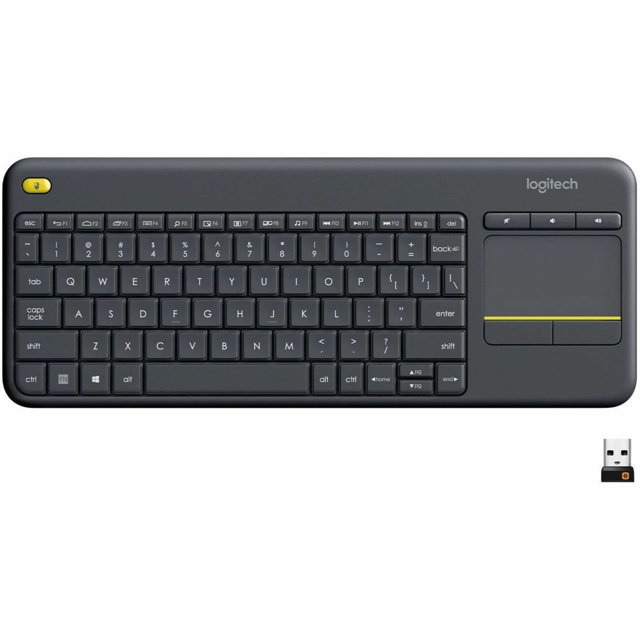 Wireless Connectivity - USB Interface - Mute, Volume Up, Volume Down Hot Key(s) - English, French - QWERTY Layout - Smart TV, Computer - TouchPad - Black