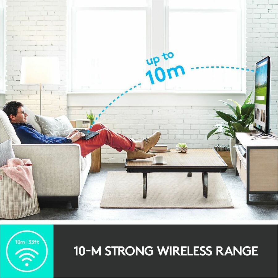 Wireless Connectivity - USB Interface - Mute, Volume Up, Volume Down Hot Key(s) - English, French - QWERTY Layout - Smart TV, Computer - TouchPad - Black