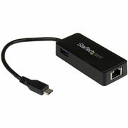 StarTech.com USB-C to Gigabit Network Adapter with Extra USB 3.0 Port - Black