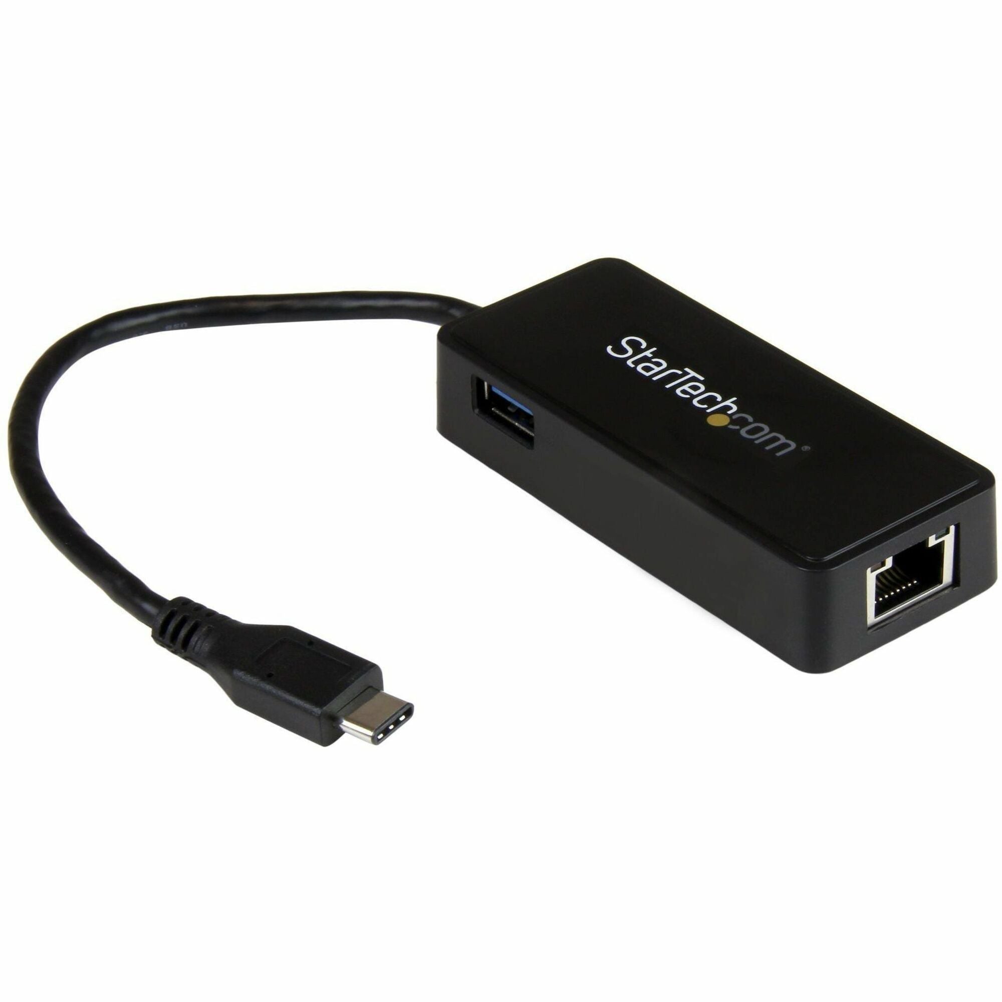 StarTech.com USB-C to Gigabit Network Adapter with Extra USB 3.0 Port - Black
