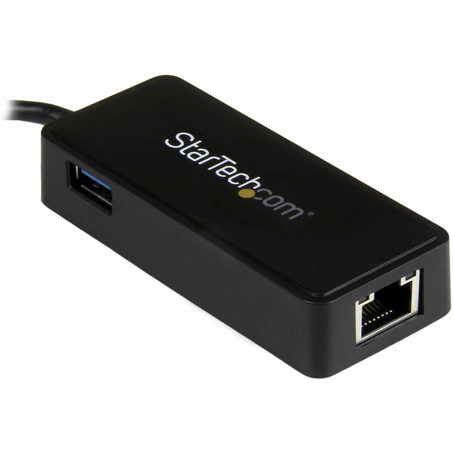 StarTech.com USB-C to Gigabit Network Adapter with Extra USB 3.0 Port - Black