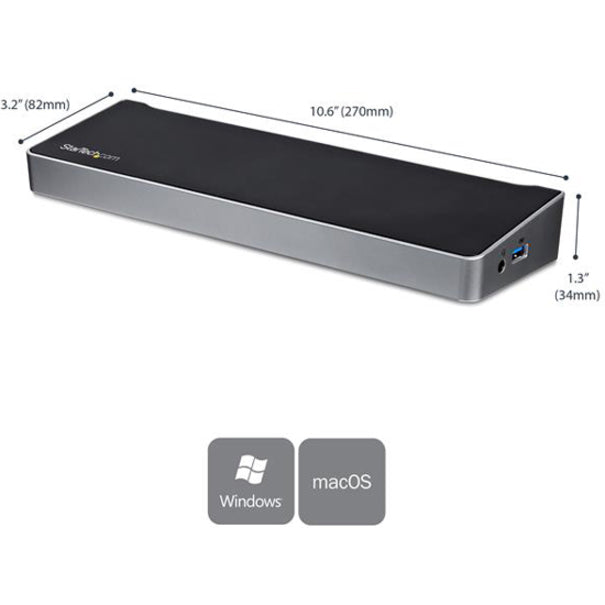 StarTech.com Triple-Monitor Docking Station for Laptops - USB 3.0