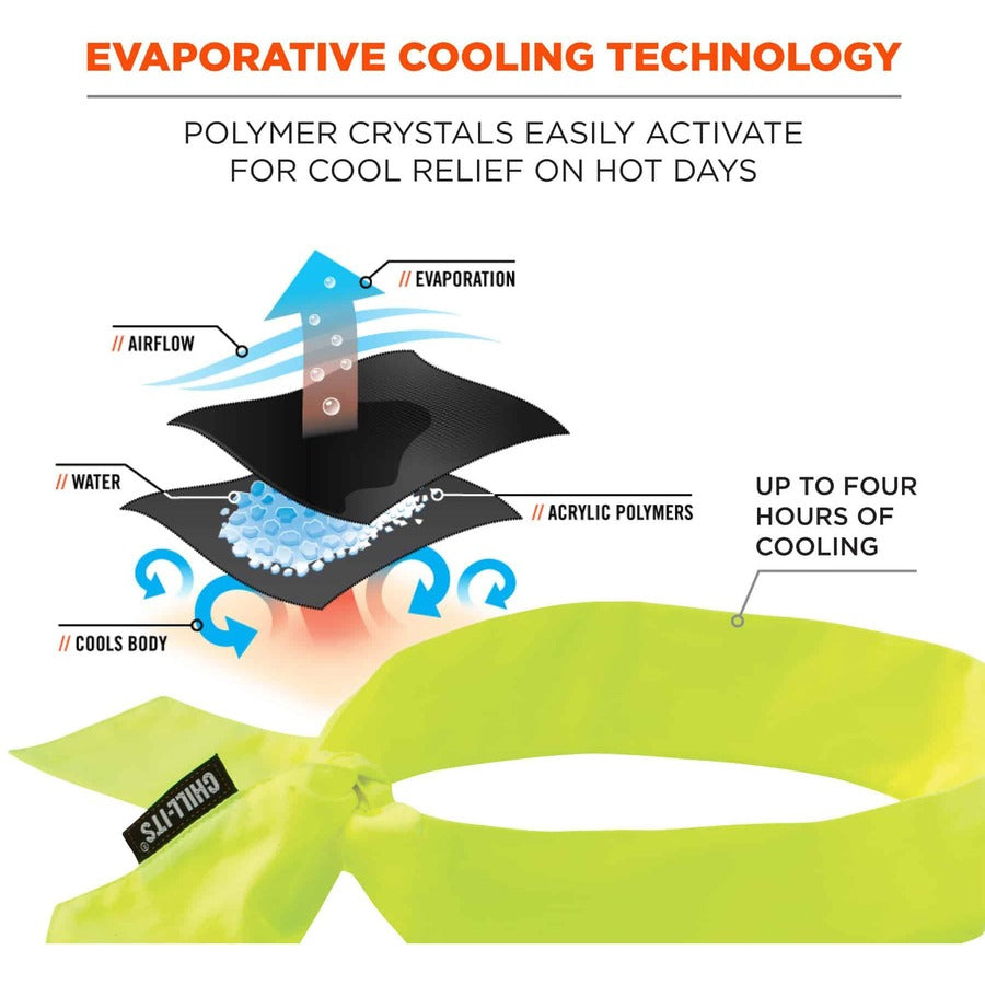 Ergodyne Evaporating Cooling Bandana - Lime