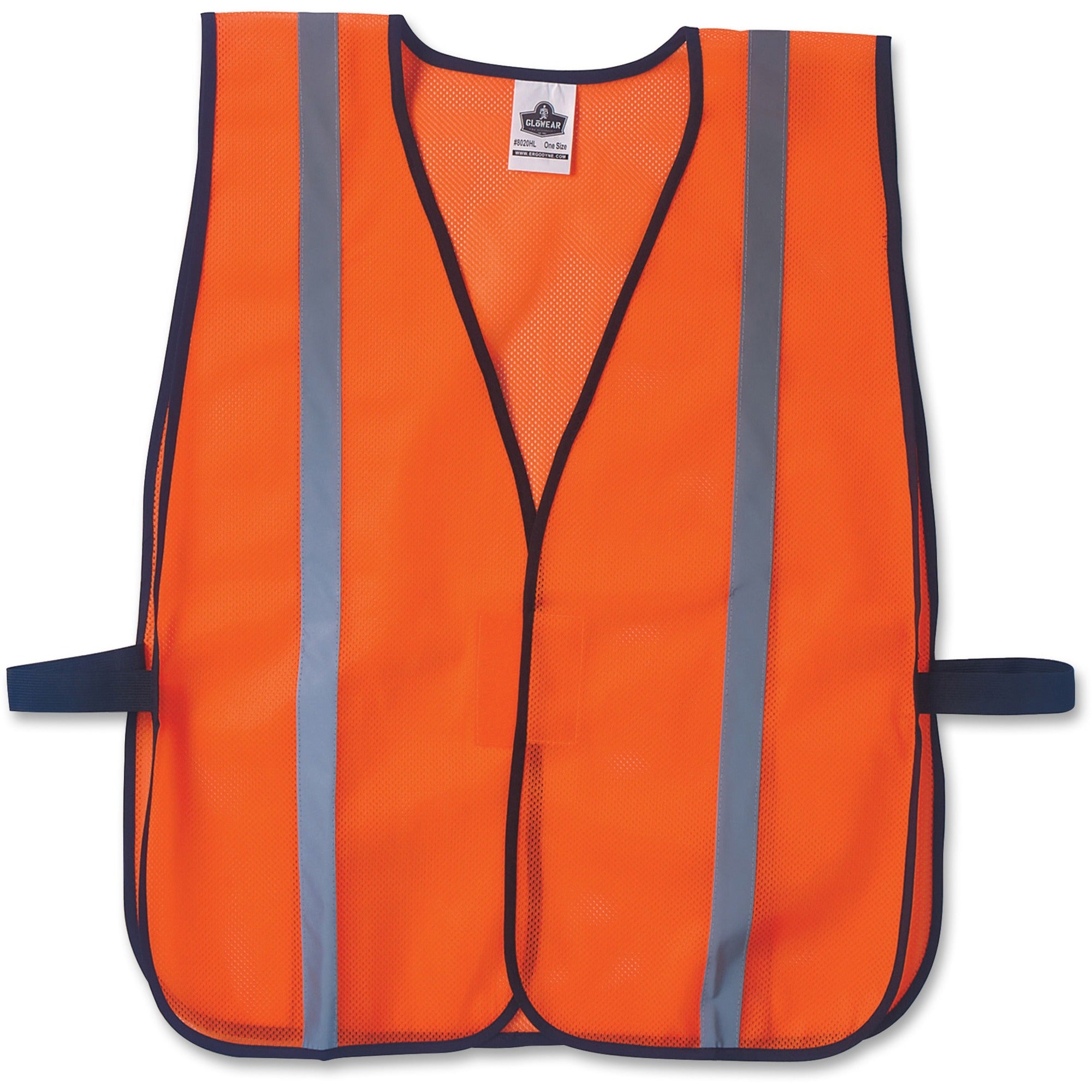 Fabric - Orange - High Visibility, Comfortable, Machine Washable, Breathable, Hook & Loop Closure, Reflective - 1 Each
