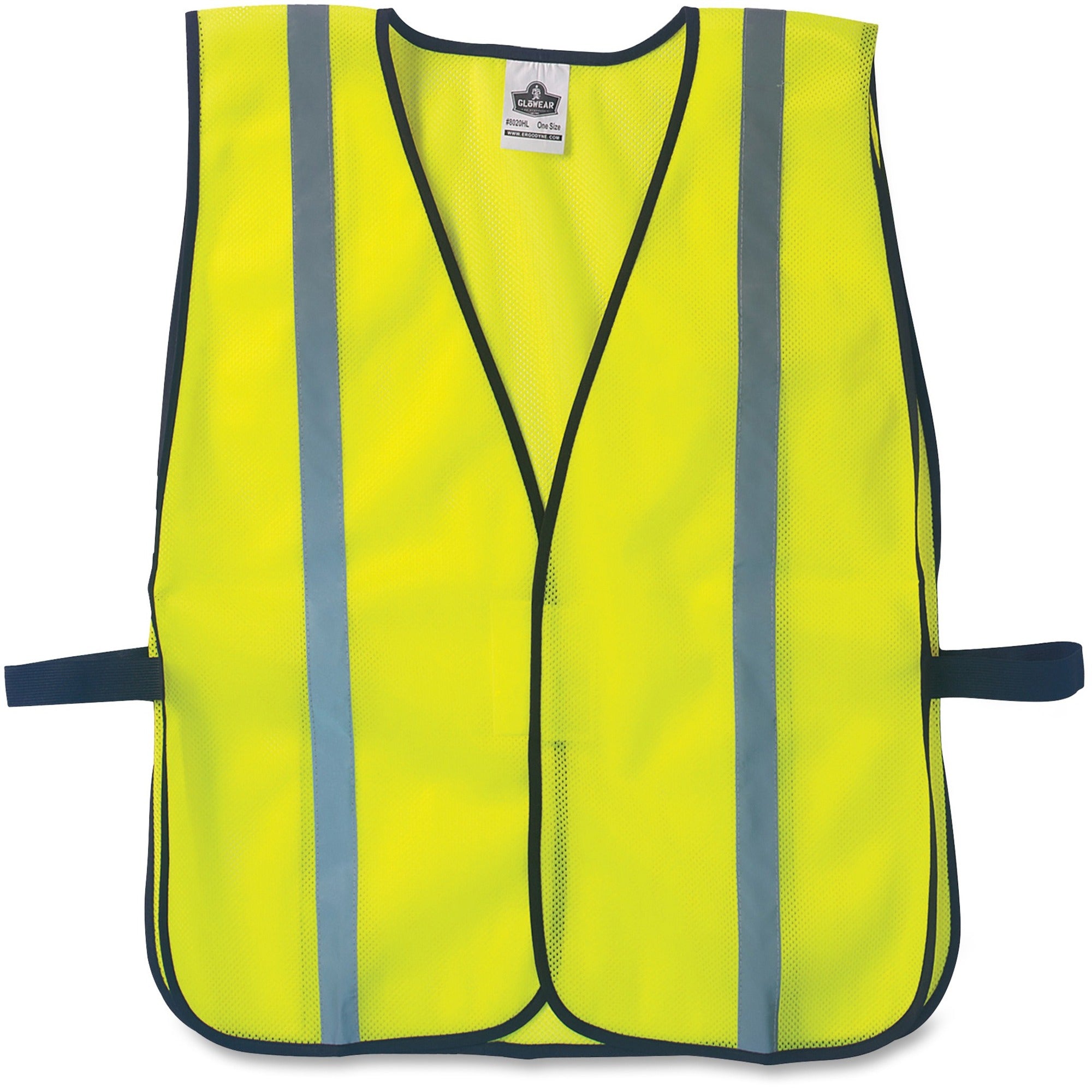 Standard - Fabric - Lime - High Visibility, Comfortable, Machine Washable, Breathable, Hook & Loop Closure, Reflective - 1 Each