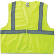 Ergodyne Class 2 Lime Super Econo Vest - Large/Extra Large - Lime - Reflective, Machine Washable, Lightweight, Hook & Loop Closure - 1 Each