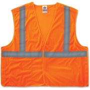 Ergodyne Orange Econo Breakaway Vest - Large/Extra Large - Orange - Reflective, Machine Washable, Lightweight, Hook & Loop Closure, Pocket - 1 Each