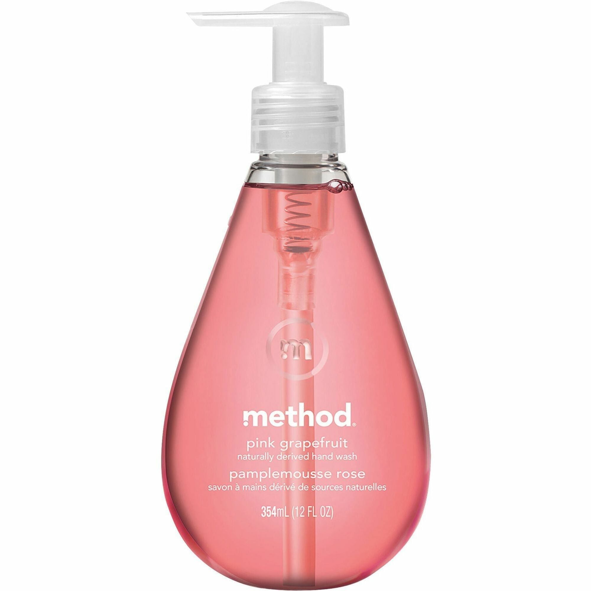 Method Gel Hand Soap, Pink Grapefruit Scent, 12 fl oz Pump Bottle, Triclosan-free, Non-toxic, 1 Each