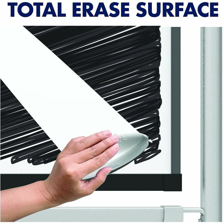 Quartet Prestige 2 Mobile Presentation Easel, 72" x 48", White Painted Steel Surface, Graphite Frame, Magnetic, Reversible, Includes Flip Chart Holder, 1 Each