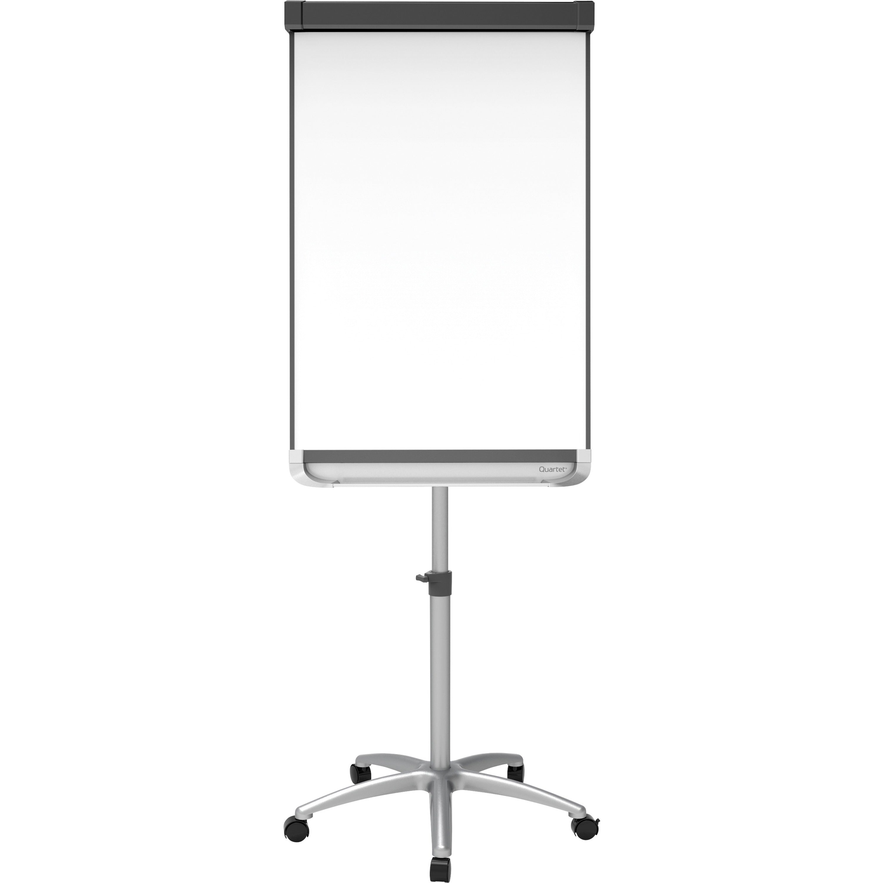Quartet Prestige 2 Mobile Presentation Easel, 24" x 36", White Painted Steel Surface, Graphite Aluminum Frame, Vertical, Magnetic, Includes 1 Easel, Flip Chart Holder, 4 Dry Erase Markers, 2 Magnets