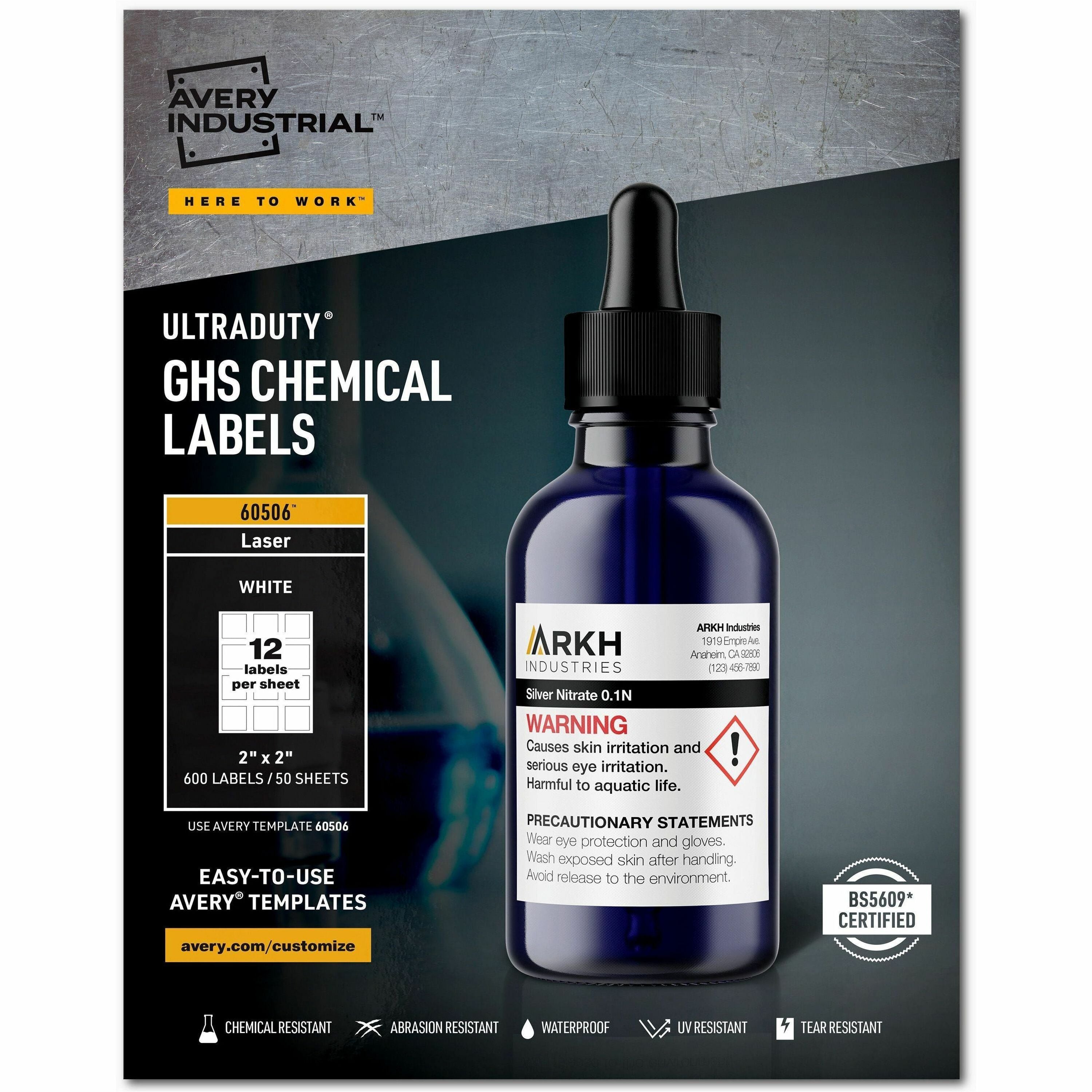 2" Width x 2" Length - Permanent Adhesive - Rectangle - Laser - Matte - White - Film - Water Resistant - Permanent Adhesive, Chemical Resistant, Abrasion Resistant, Temperature Resistant - 12 / Sheet - 50 Total Sheets - 600 Total Label(s) - 600 / Box