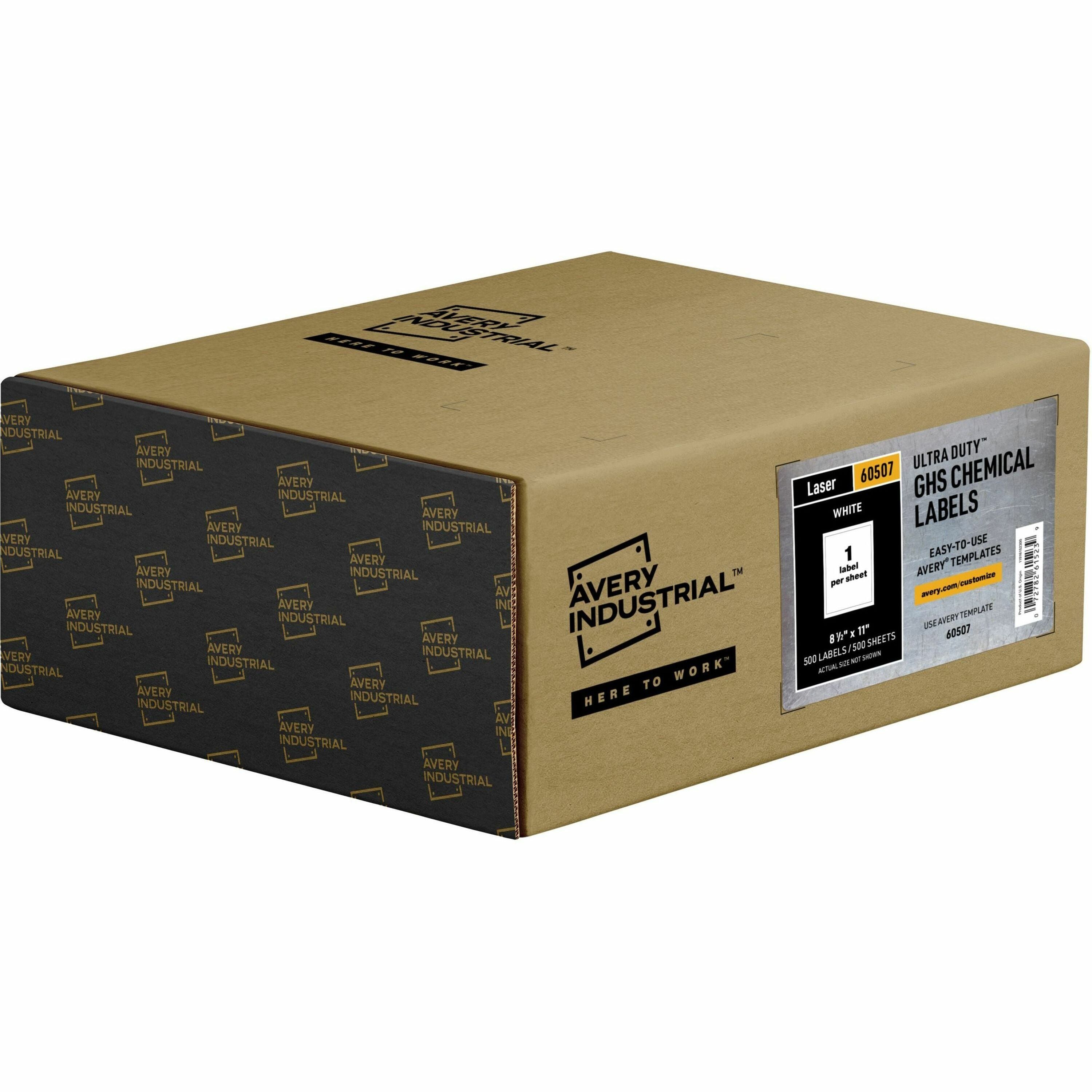 8 1/2" Width x 11" Length - Permanent Adhesive - Rectangle - Laser - White - Film - Water Resistant - 1 / Sheet - 500 Total Sheets - 500 Total Label(s) - 500 / Box