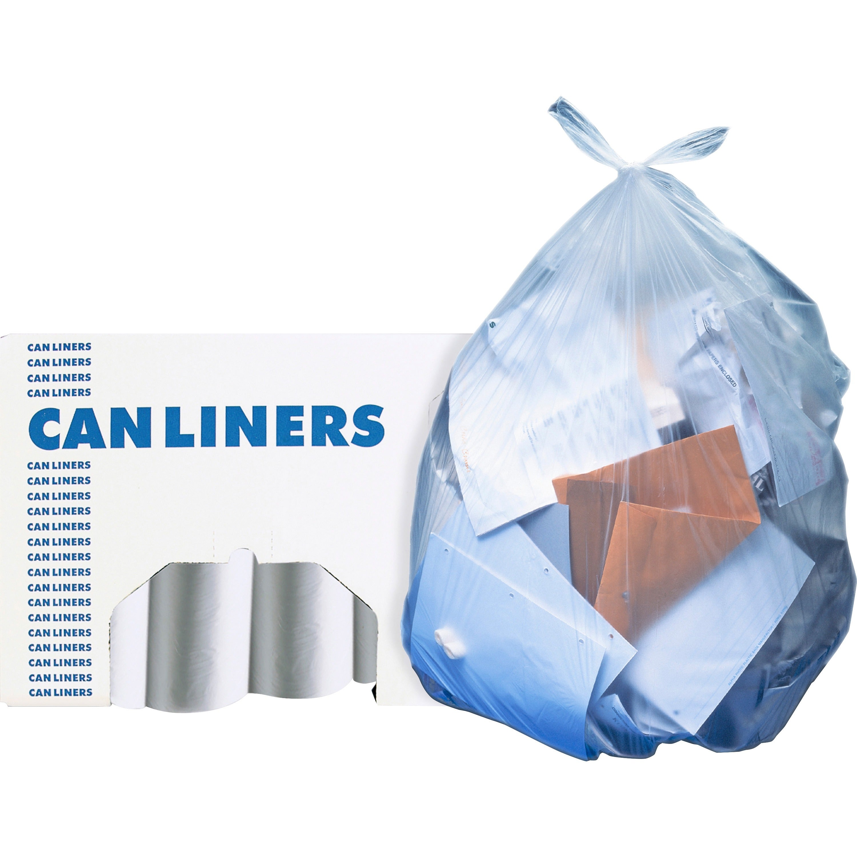 Heritage AccuFit .9mil Clear Can Liners, 23 Gallon, 45" x 30", 25/Roll, 8 Carton