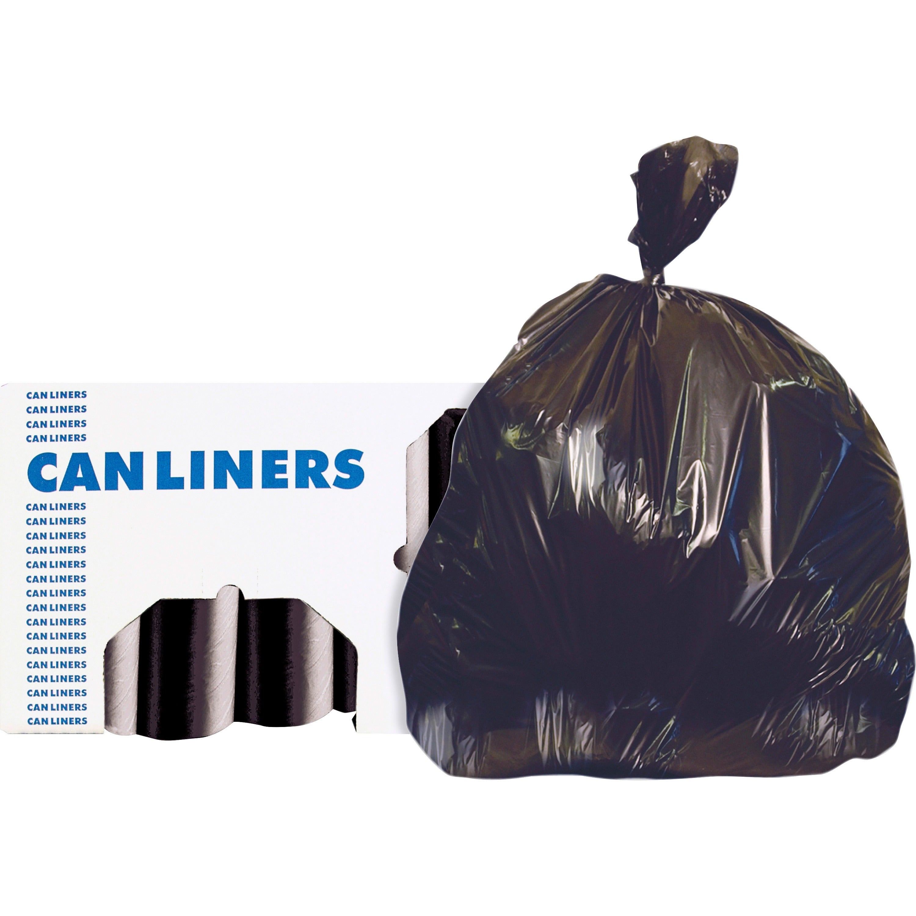 Heritage AccuFit RePrime Can Liners, 23 gal, 55 lb Capacity, 45" x 30", 0.90 mil, Black, Resin, 25/Roll, 8 Carton